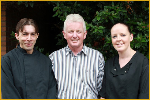 Head chefs Brian McAuley and Noelette O'Loughlin with proprietor Michael Clancy